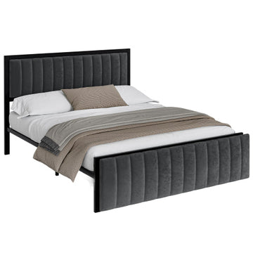 Klappbares Polsterbett mit Stauraum Samt-Rückenlehne 140/160cm LVHOM
