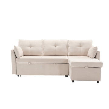 L-Sofa 3-in-1 mit Schlaffunktion & Stauraum | 300KG Tragkraft + Wendbarer Chaise