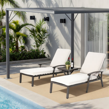 5-fach verstellbare Gartenliege mit wasserfestem Kissen – Rostfreies Aluminium, 120kg Tragkraft, für Pool, Terrasse & Garten