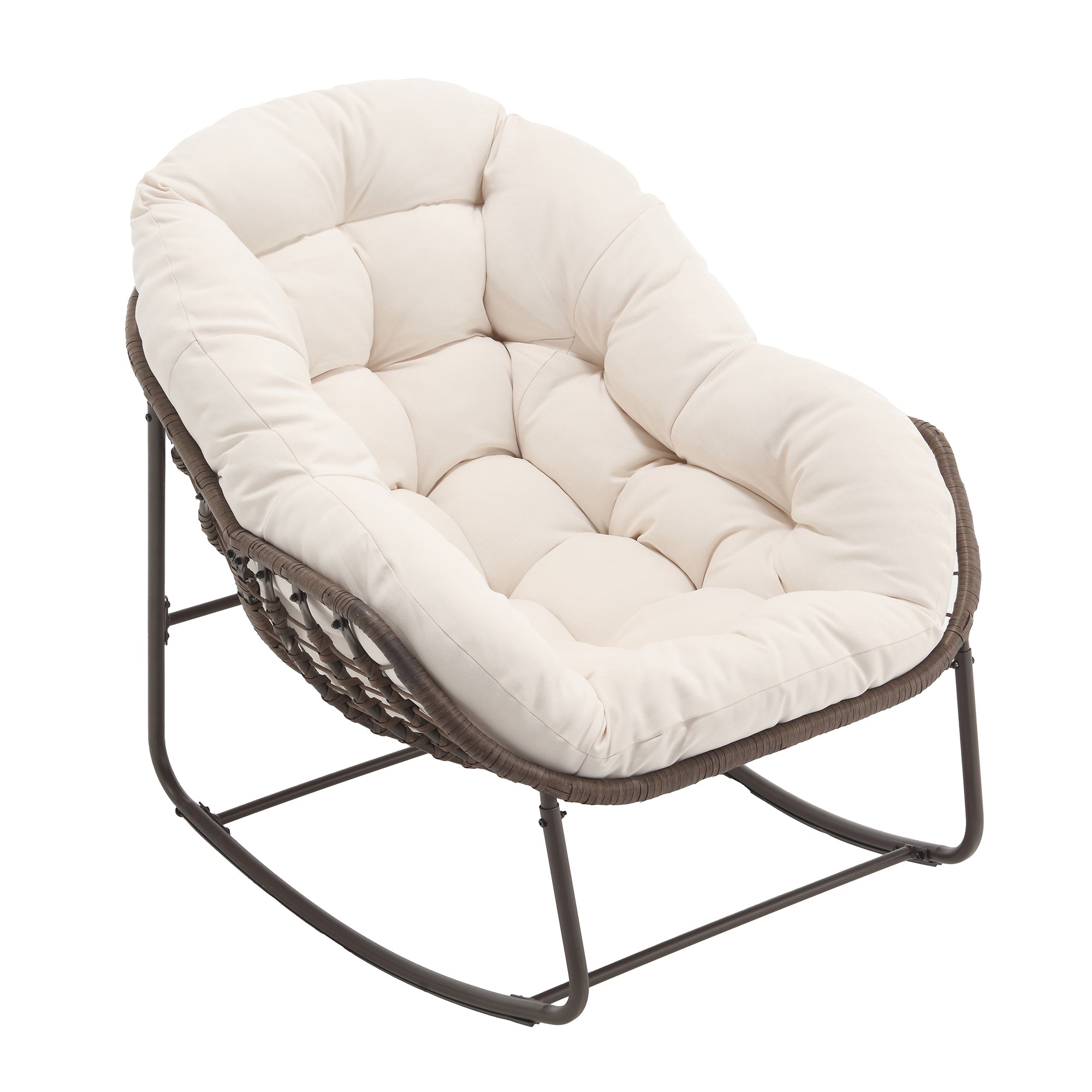 Weißer Rattan Schaukelstuhl Outdoor | LVHOM Online Kaufen