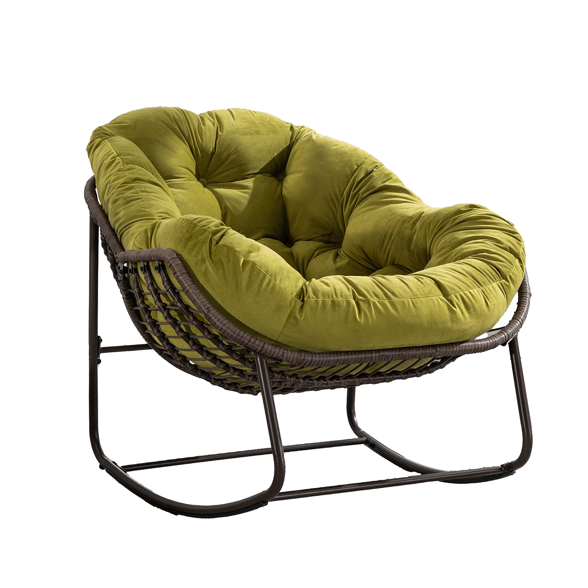 Weißer Rattan Schaukelstuhl Outdoor | LVHOM Online Kaufen