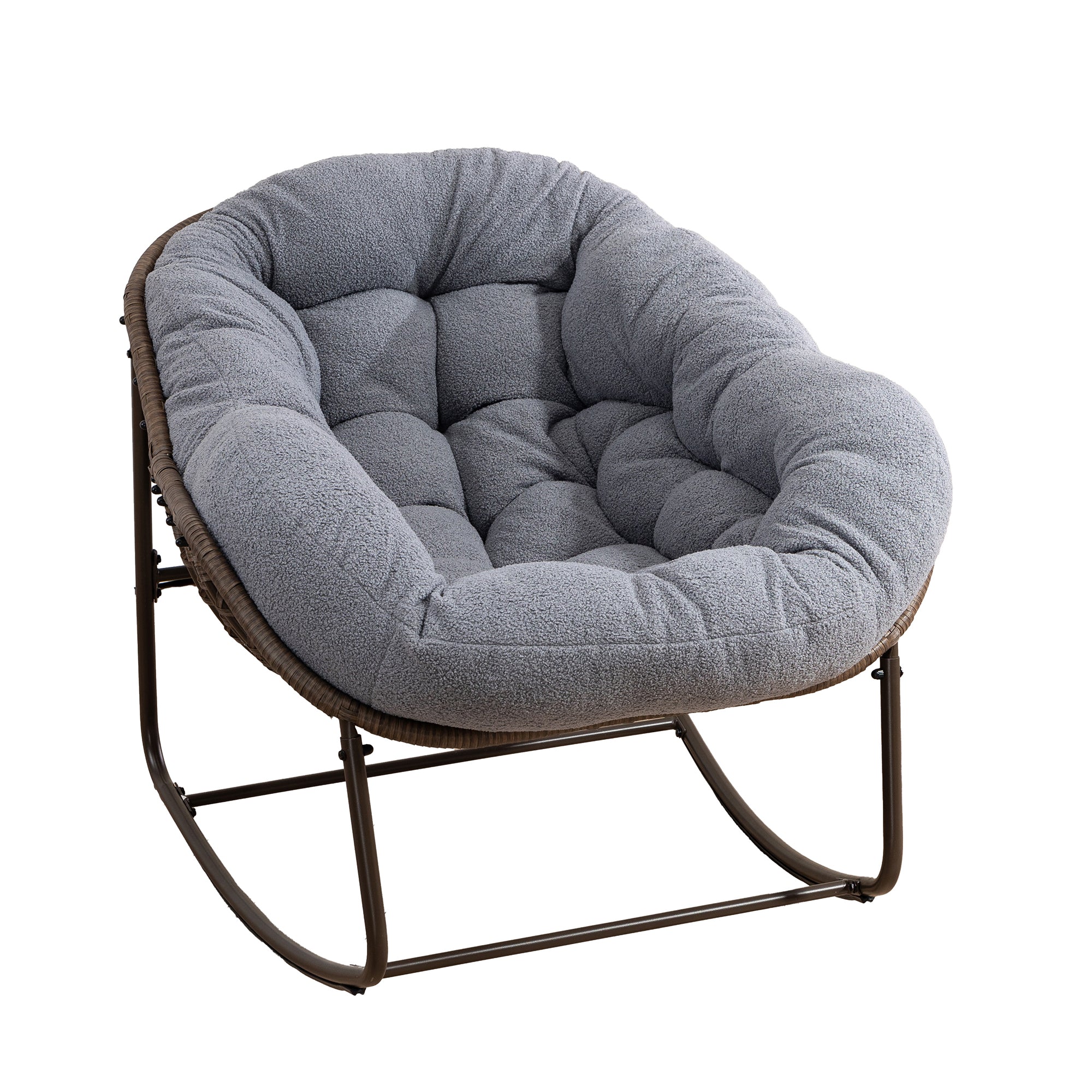 Weißer Rattan Schaukelstuhl Outdoor | LVHOM Online Kaufen