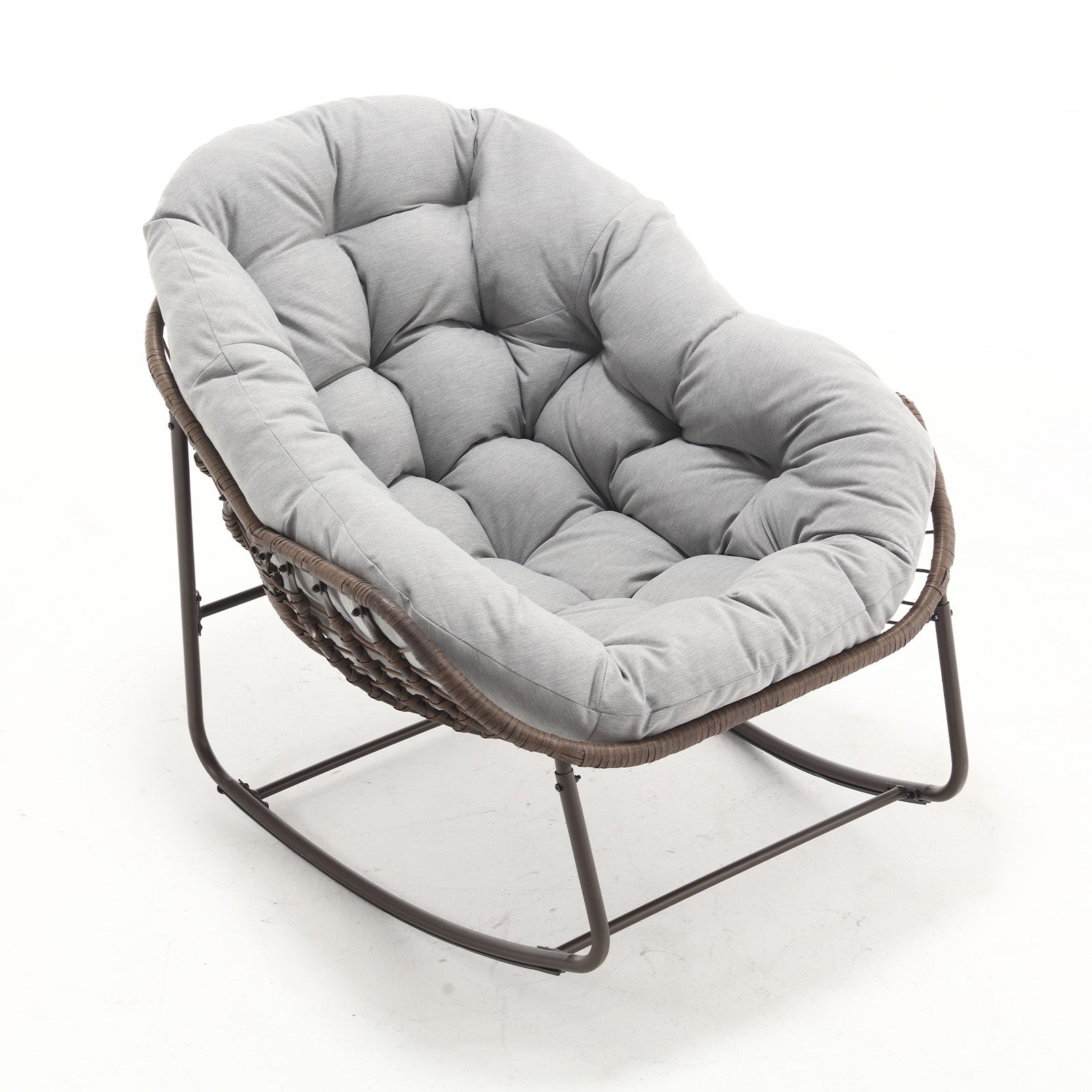 Weißer Rattan Schaukelstuhl Outdoor | LVHOM Online Kaufen