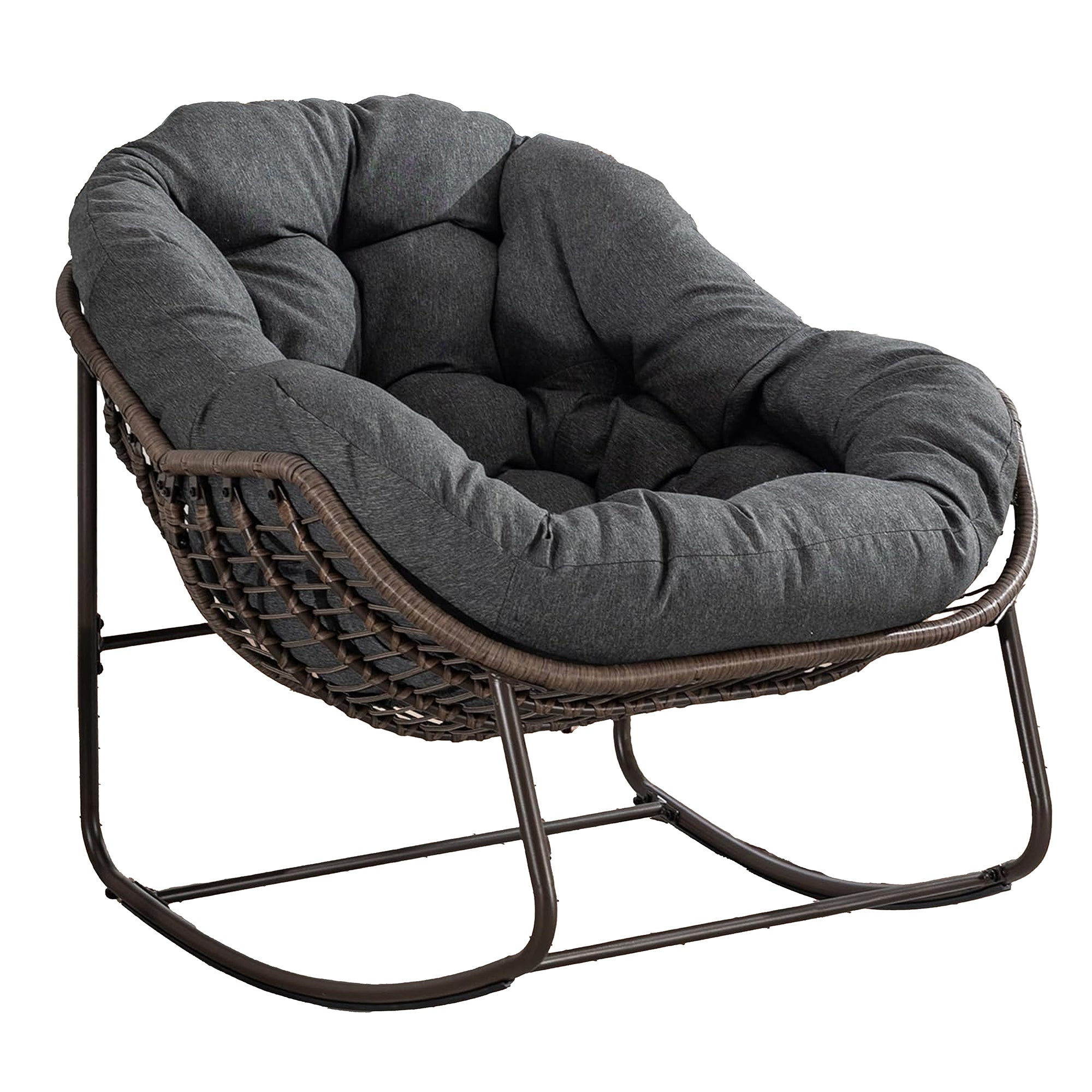 Weißer Rattan Schaukelstuhl Outdoor | LVHOM Online Kaufen