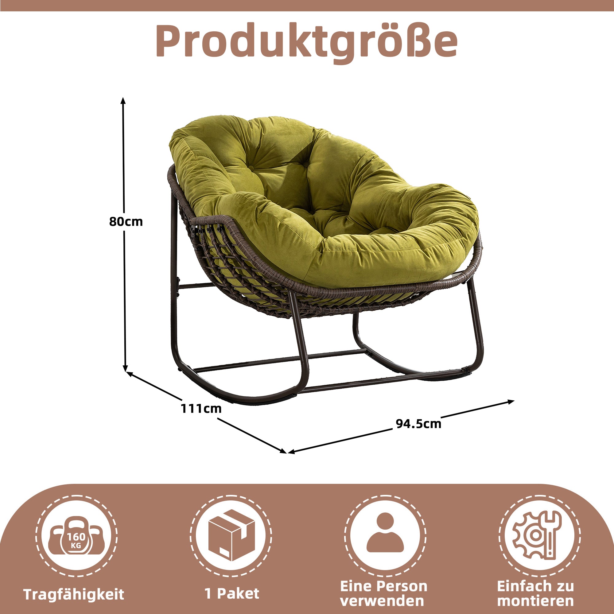 Weißer Rattan Schaukelstuhl Outdoor | LVHOM Online Kaufen