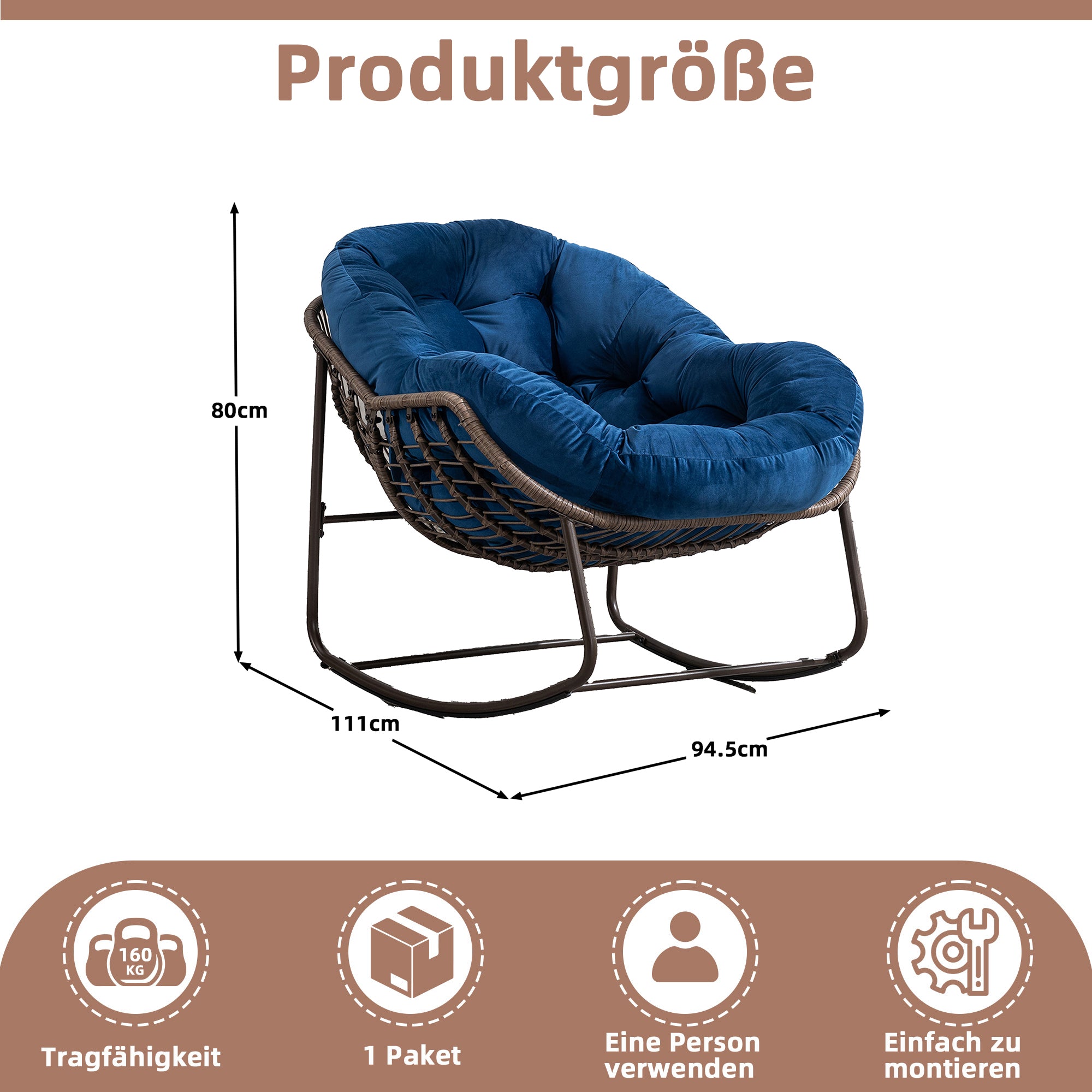 Weißer Rattan Schaukelstuhl Outdoor | LVHOM Online Kaufen