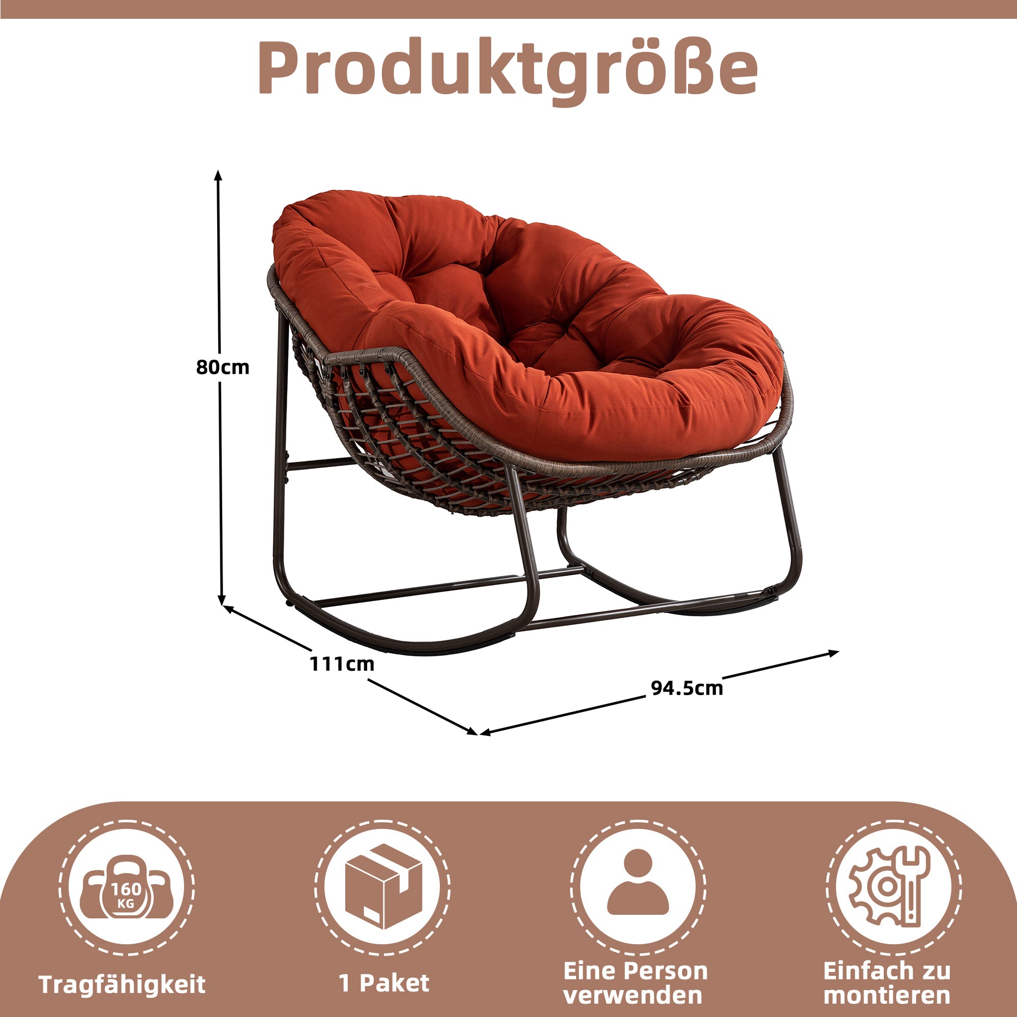 Weißer Rattan Schaukelstuhl Outdoor | LVHOM Online Kaufen