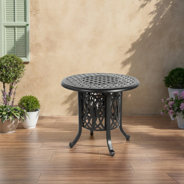 Aluminium Beistelltisch mit Eiskübel, verstellbare Füße – Outdoor Tisch für Garten, Terrasse & Pool
