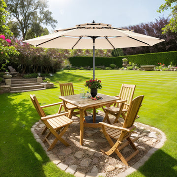 Leicht Doppel Sonnenschirm 4,5m² Kurbel UV50+ Rostfrei LVHOM