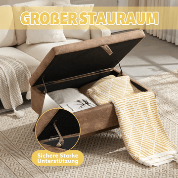 Multifunktionaler Couchtisch / Hocker aus Kunstleder, quadratisch, Mid-Century LVHOM