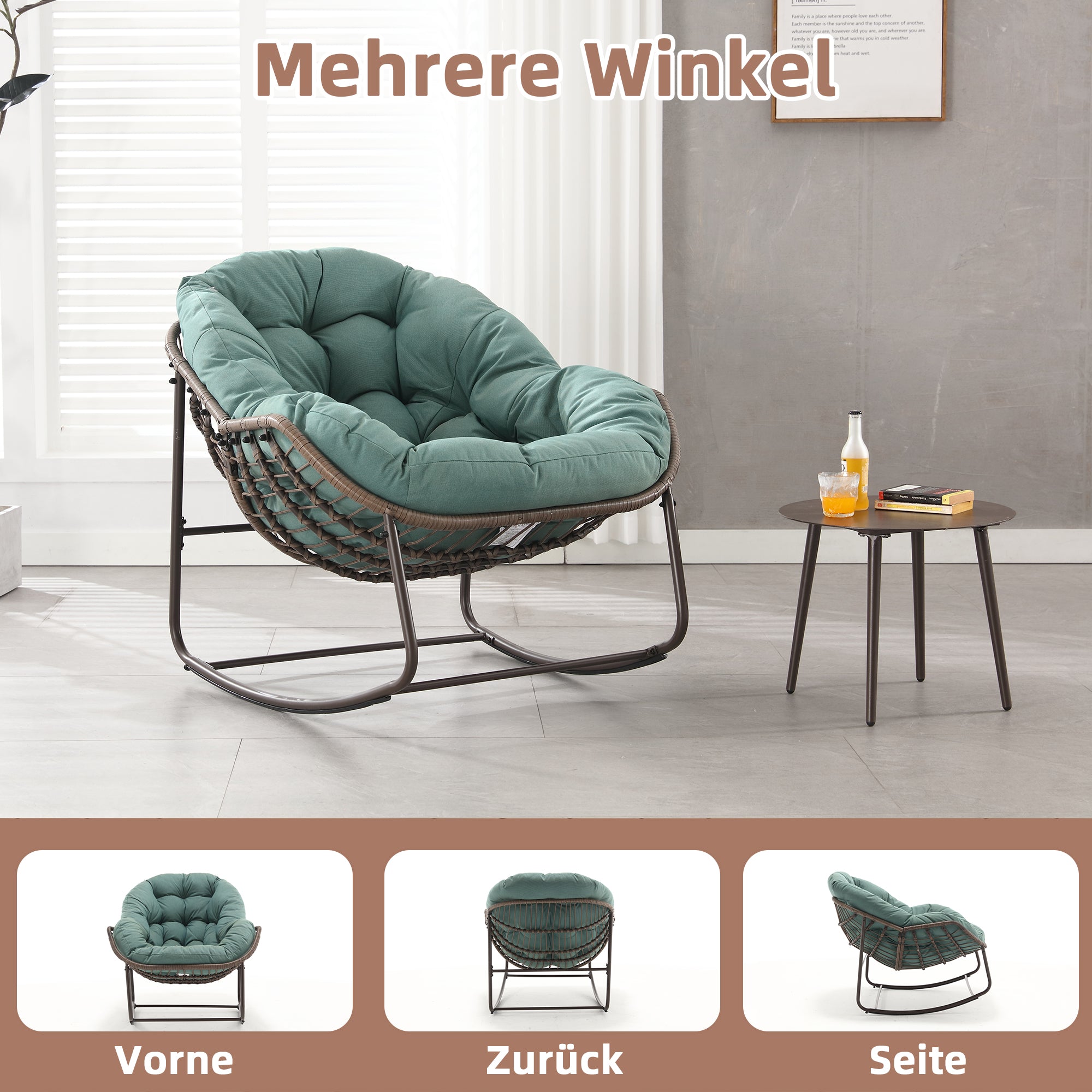 Weißer Rattan Schaukelstuhl Outdoor | LVHOM Online Kaufen