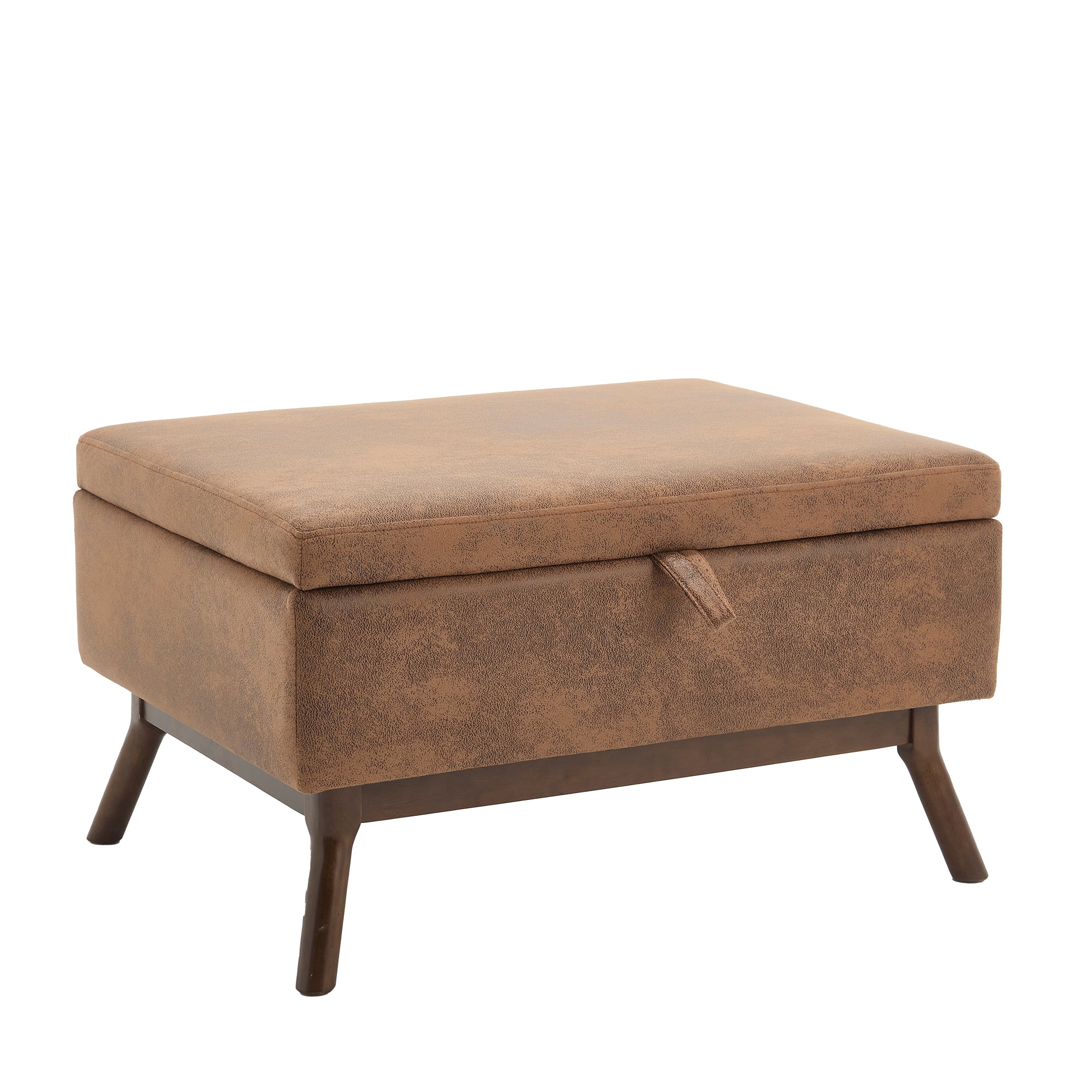 Multifunktionaler Couchtisch / Hocker aus Kunstleder, quadratisch, Mid-Century LVHOM