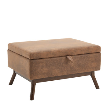 Multifunktionaler Couchtisch / Hocker aus Kunstleder, quadratisch, Mid-Century LVHOM