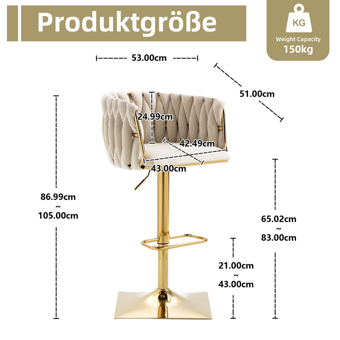 Vintage Barhocker mit Rückenlehne und Fußstütze