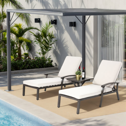 5-fach verstellbare Gartenliege mit wasserfestem Kissen – Rostfreies Aluminium, 120kg Tragkraft, für Pool, Terrasse & Garten